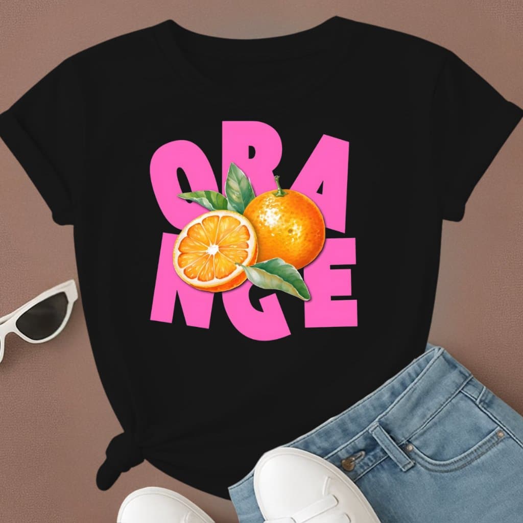 T-shirt Fruta Orange Citrus **PREMIUM** 100% Algodão **ENVIO IMEDIATO** Oferta Loja Camisetei 🍊✨