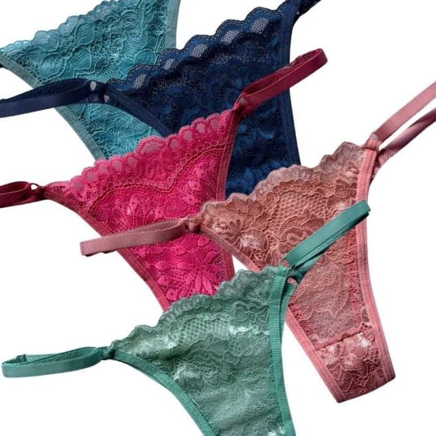 Kit 2 Calcinhas Femininas Meio Fio Renda Premium Poliamida Forro Algodão