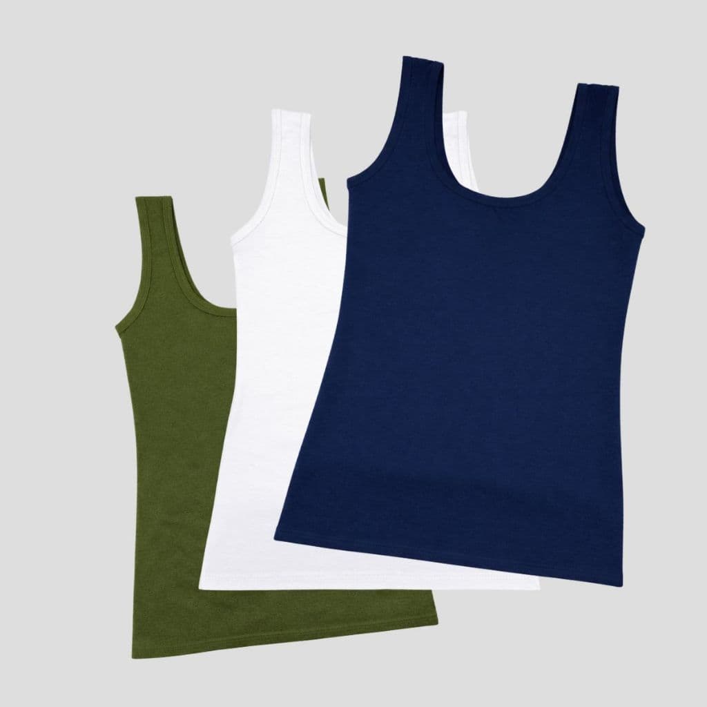 Kit 3 ou 2 Regata Alça Larga Feminina Leve Confortável Dia a Dia Blusinha Calor Cores Variadas Carnaval