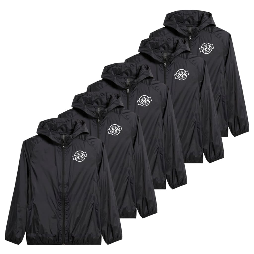 Kit 5 Jaquetas Masculina Corta Vento Leve Impermeável Personalizado