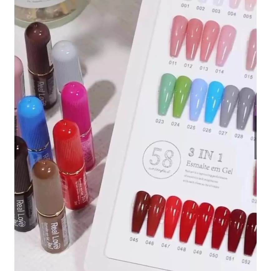 Esmalte em Gel 3 em 1 Real Love - 5ml
