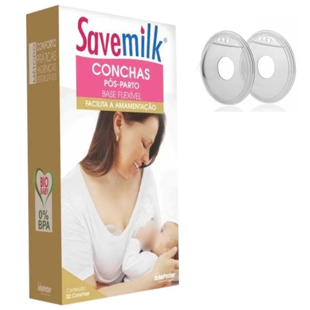 Conchas P/Amamentação Base Flexível de Silicone Incolor Savemilk