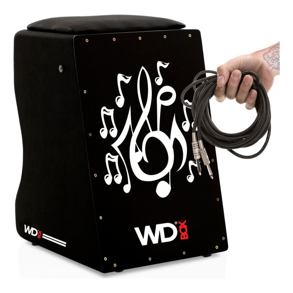 CAJÓN WD CUSTOM ELÉTRICO PROFISSIONAL | Q | PRETO | MUSICAL