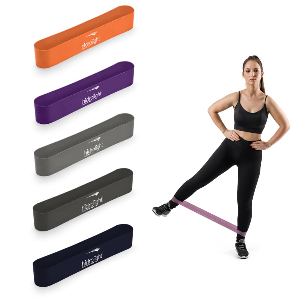 Kit 5 Faixa Elástica Mini Band Treino Exercicio Academia Bem Estar Saude Fortalecimento