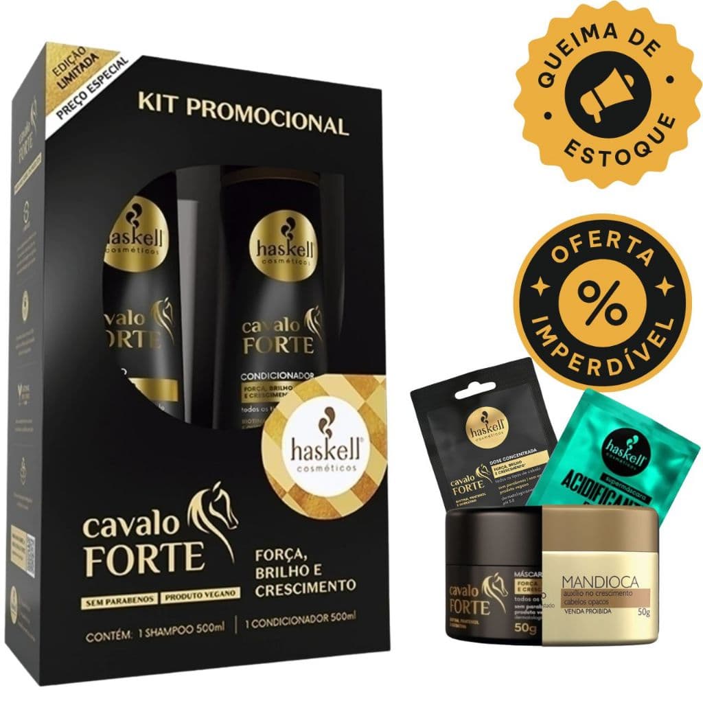 Kit Cavalo Forte Shampoo + Condicionador 2x300ml - Haskell