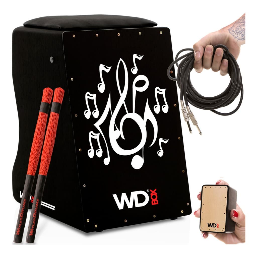 CAJÓN WD CUSTOM ELÉTRICO PROFISSIONAL | S | PRETO | MUSICAL