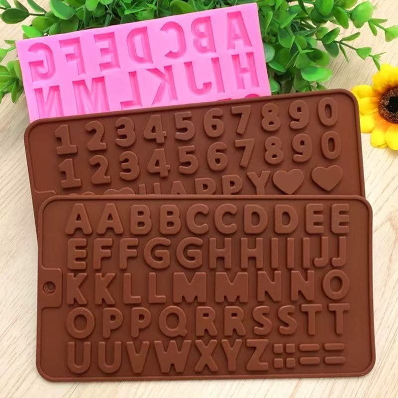 Molde de Silicone letras e numeros Forma de Silicone Para Chocolate Doces e bolo pequeno