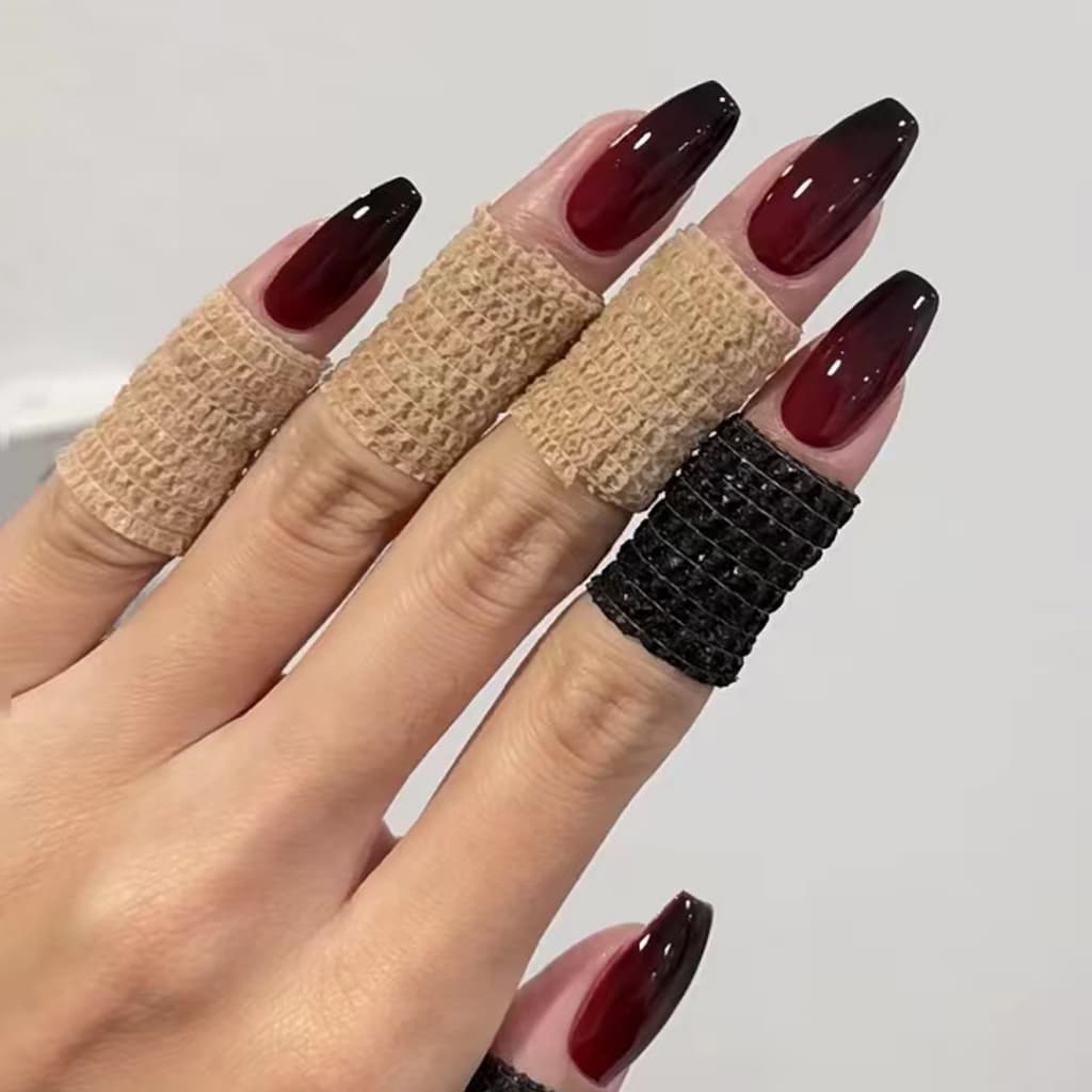 KIT 24Unhas C/Cola Postiça Decorada Glitter Bailarina Quadrada Amendoada Francesinha Unha-Koasis
