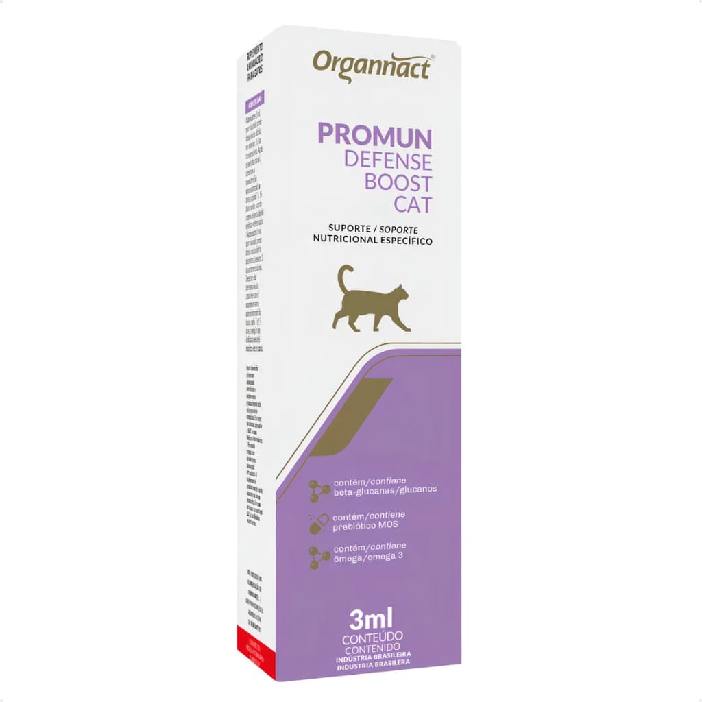 Promun Defense Boost Cat Organnact 3ml - Fortalece Imunidade e Vitalidade