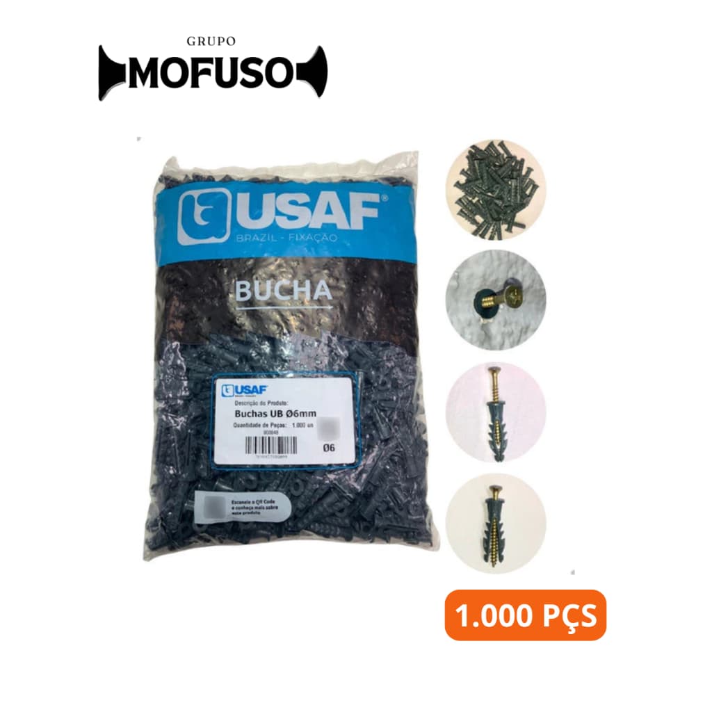 Bucha De Fixacao Com Anel Aba 6mm Parede Alvenaria