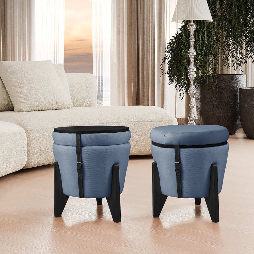 Puff Flex Black Edition em Linho – Design Moderno e Versátil