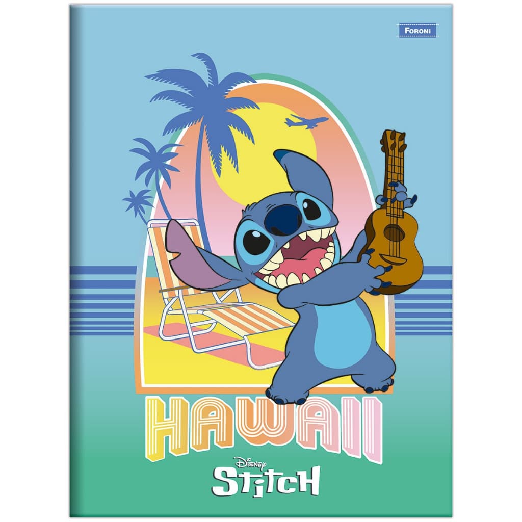 KIT 5 Cadernos Brochura Stitch 80 Folhas - FORONI