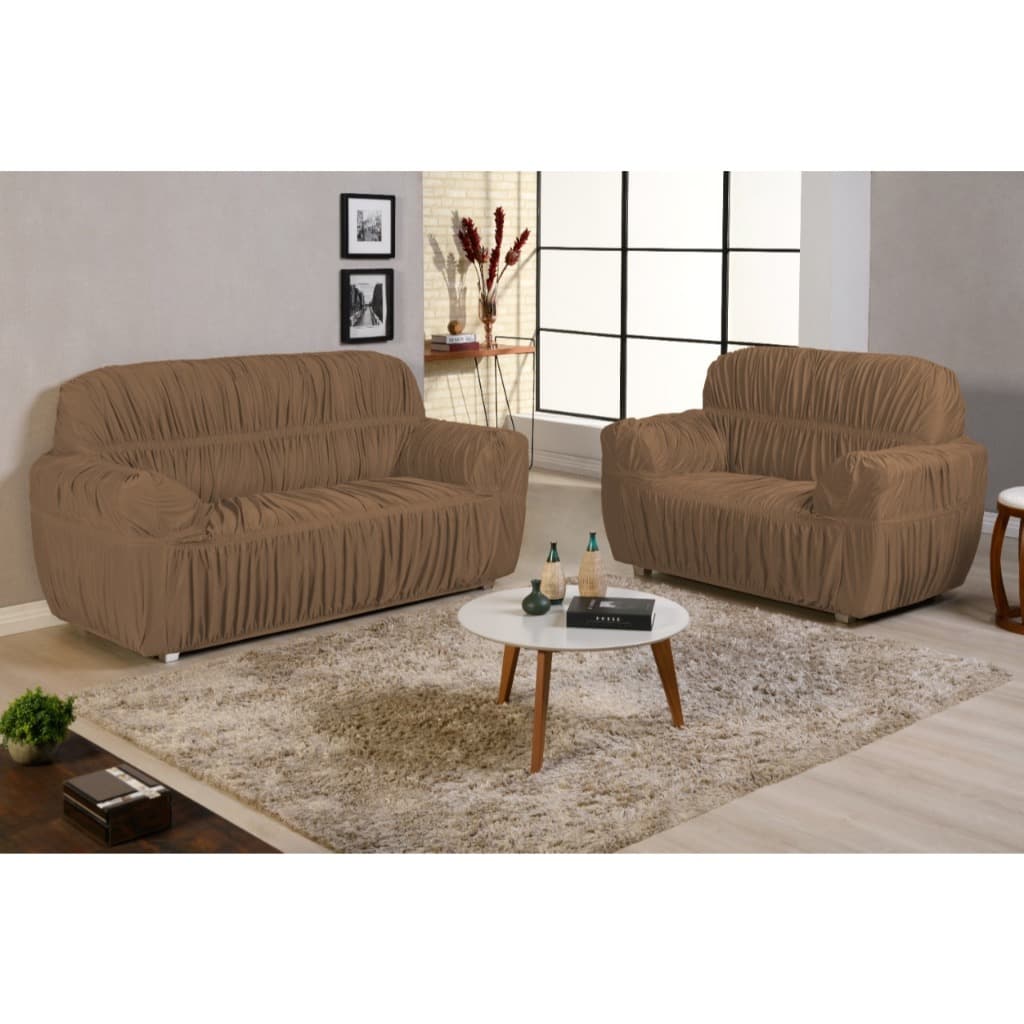 Capa De Sofa 3 E 2 Lugares King Gg Malha 21 Elasticos Ajusta