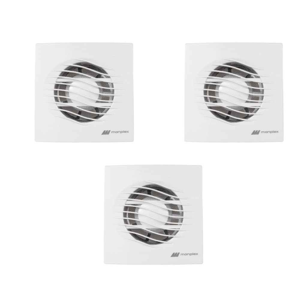 Kit 3 und. Exaustor Residencial Para Banheiro Bivolt - 100mm