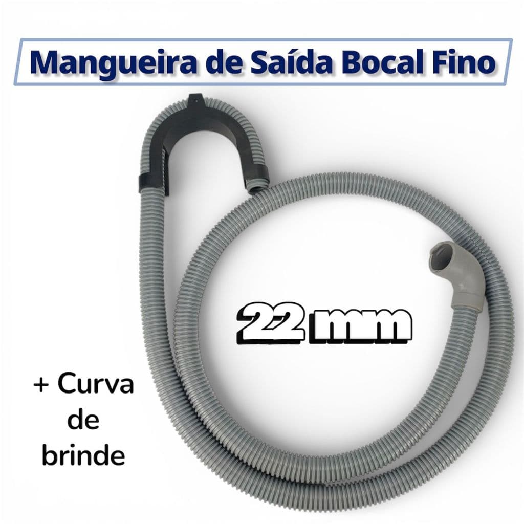 Mangueira Saída de Água 2metros Bocal fino para Lava Louças e Máquinas Compativeis