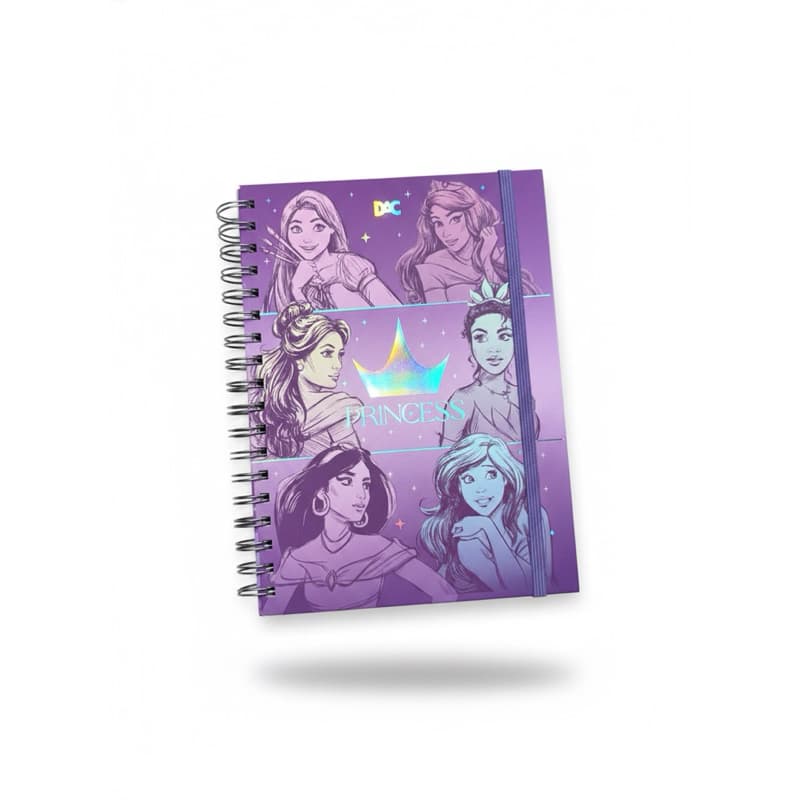 Caderno Colegial Universitário Smart Princesas 80 Folhas reposicionáveis