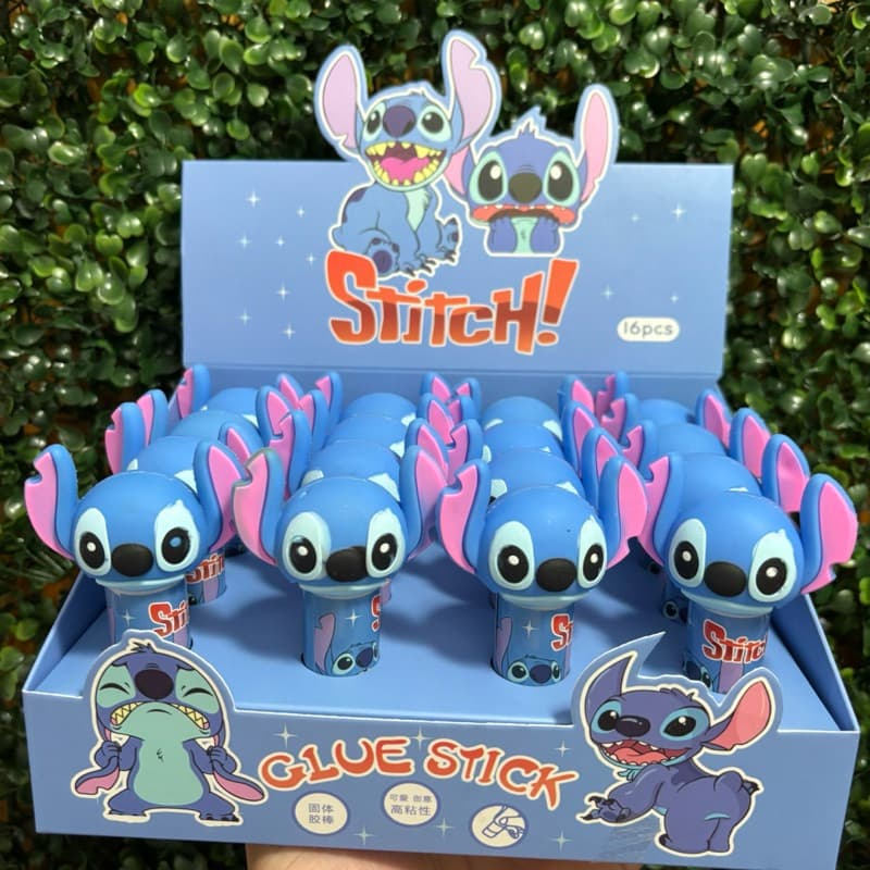 Cola Bastão Stitch Kawaii Volta as aulas Material escolar Tampa 3D Stitch Papelaria fofa