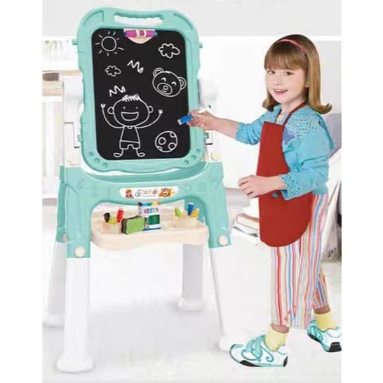 Quadro Lousa Cavalete Simples de Plástico Mesa de Brincar Desenho Infantil Mesa Educativa Menina Menino