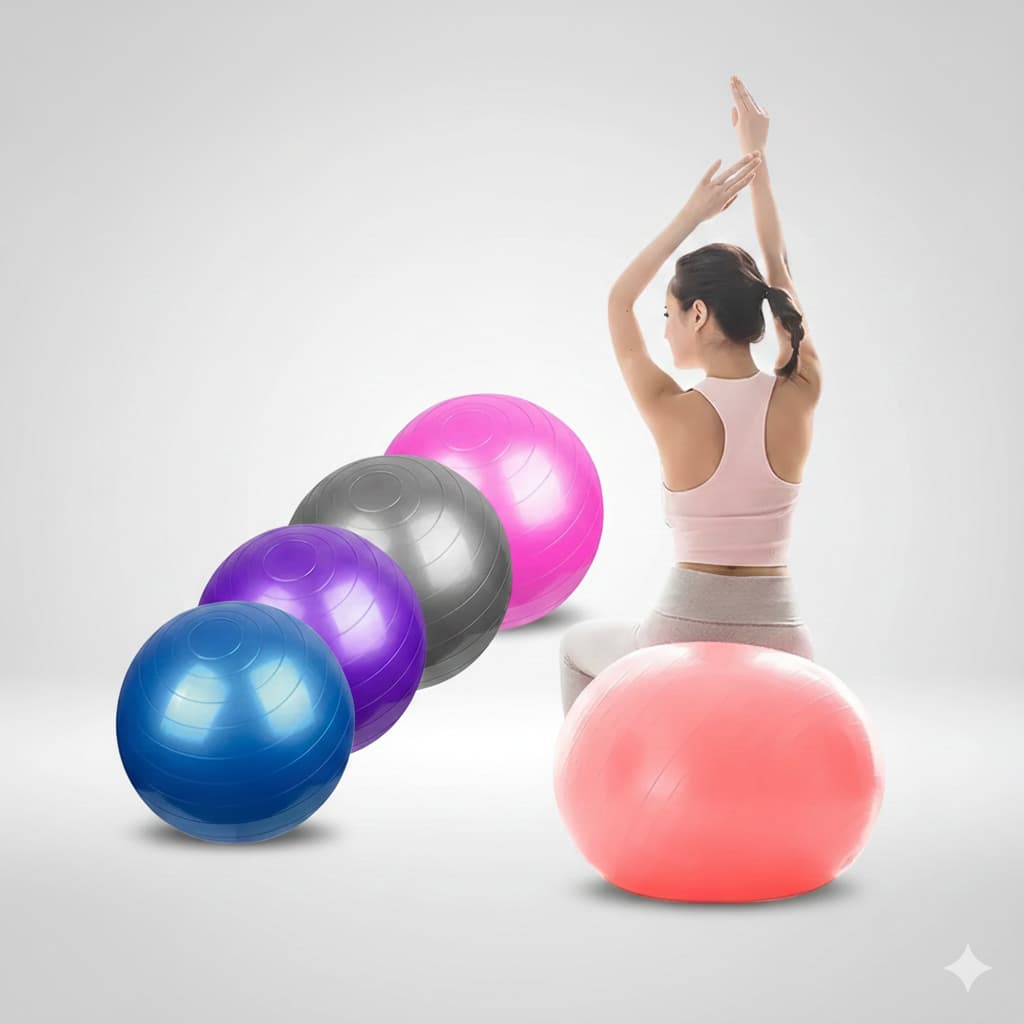 Bola de Exercício Pilates Yoga 65cm Aleatório - Leve e Versátil para Todas as Idades