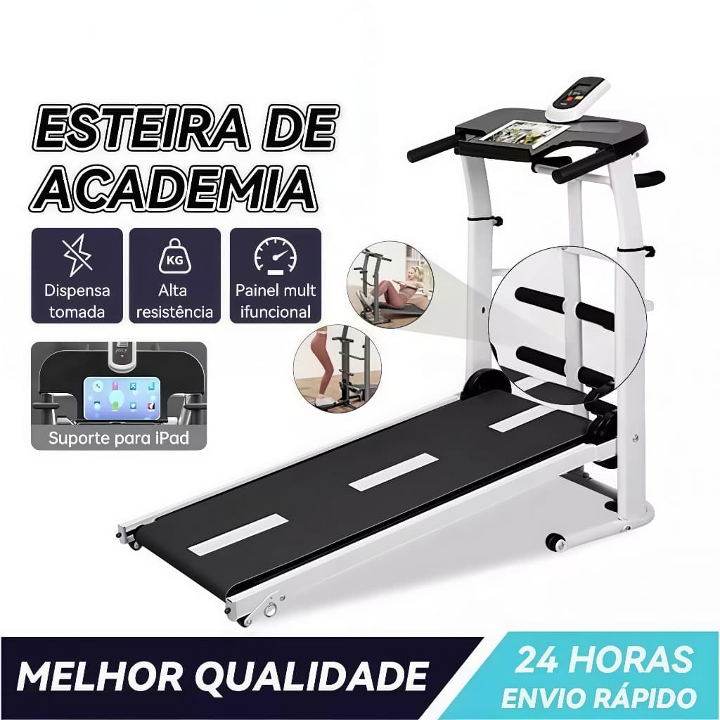 Esteira de Caminhada Mecânica Self Machine com Display suporta 120kg