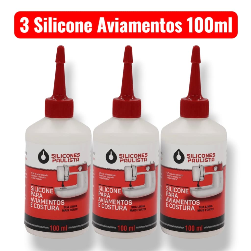Kit 3 Silicones Aviamentos 100ml - Silicones Paulista