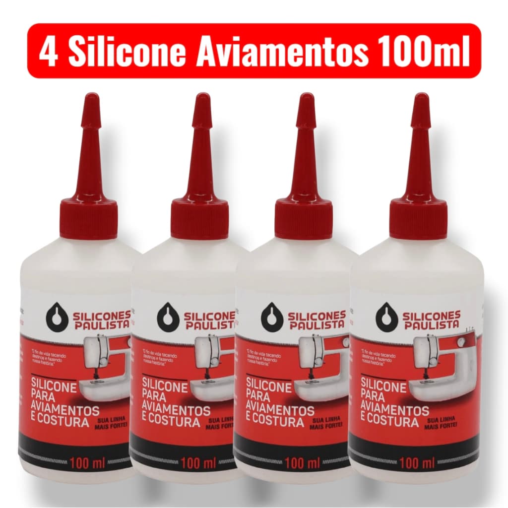Kit 4 Silicones Aviamentos 100ml - Silicones Paulista
