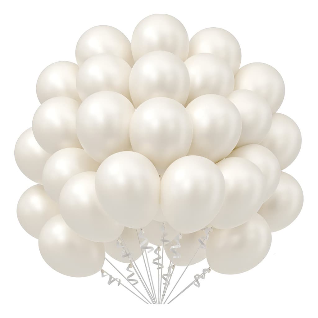 Balão Bexiga Metalizado No9 - 25 Unidades Branco Pérola /Dourado Ouro /Prata Alumínio