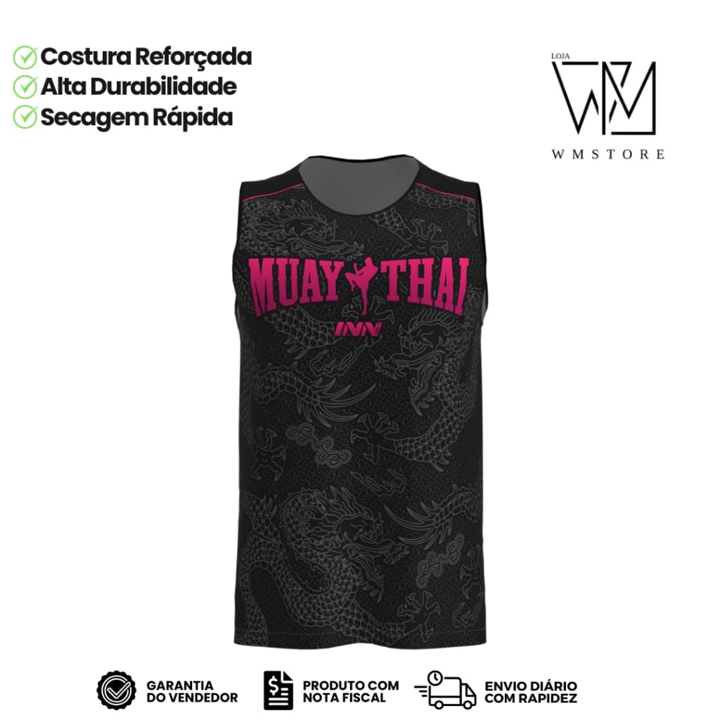 Regata Masculina Muay Thai Dragon Thai Rosa