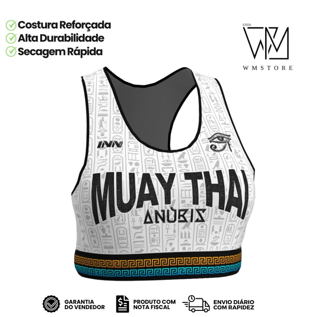 Top Feminino Sem Bojo Muay Thai Anubis Branco