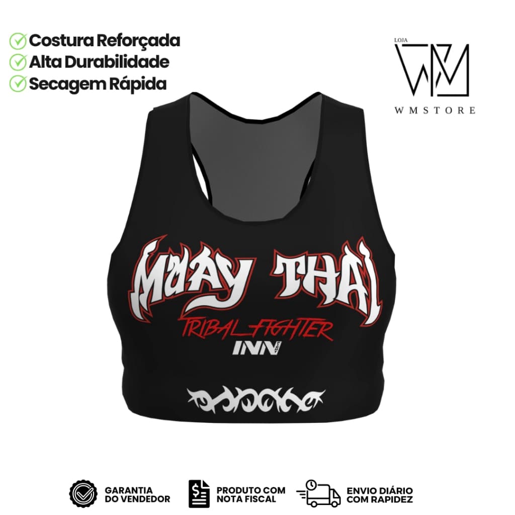 Top Feminino Sem Bojo Muay Thai Tribal Fighter