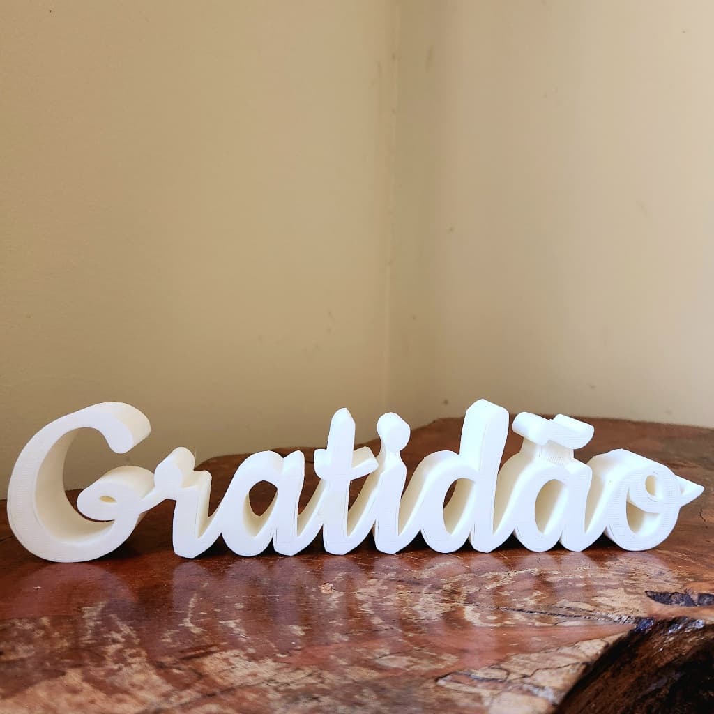 Enfeite Gratidão Letreiro Decoração para Sala Estante e Mesa