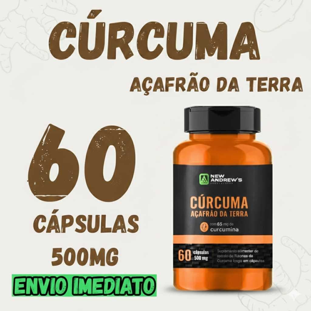 Cúrcuma Açafrão da Terra capsulas 500mg Suplemento Natural