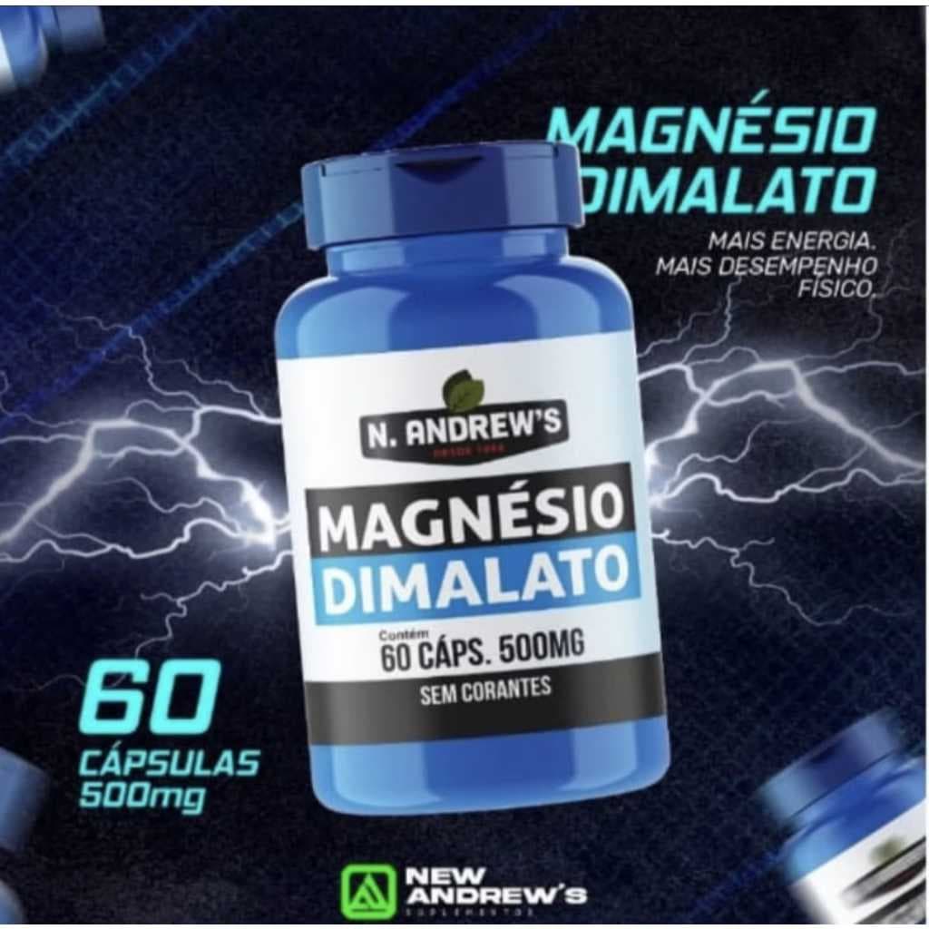 Magnésio Dimalato Energia Celular, Músculos Saudáveis e Combate a dor 500mg