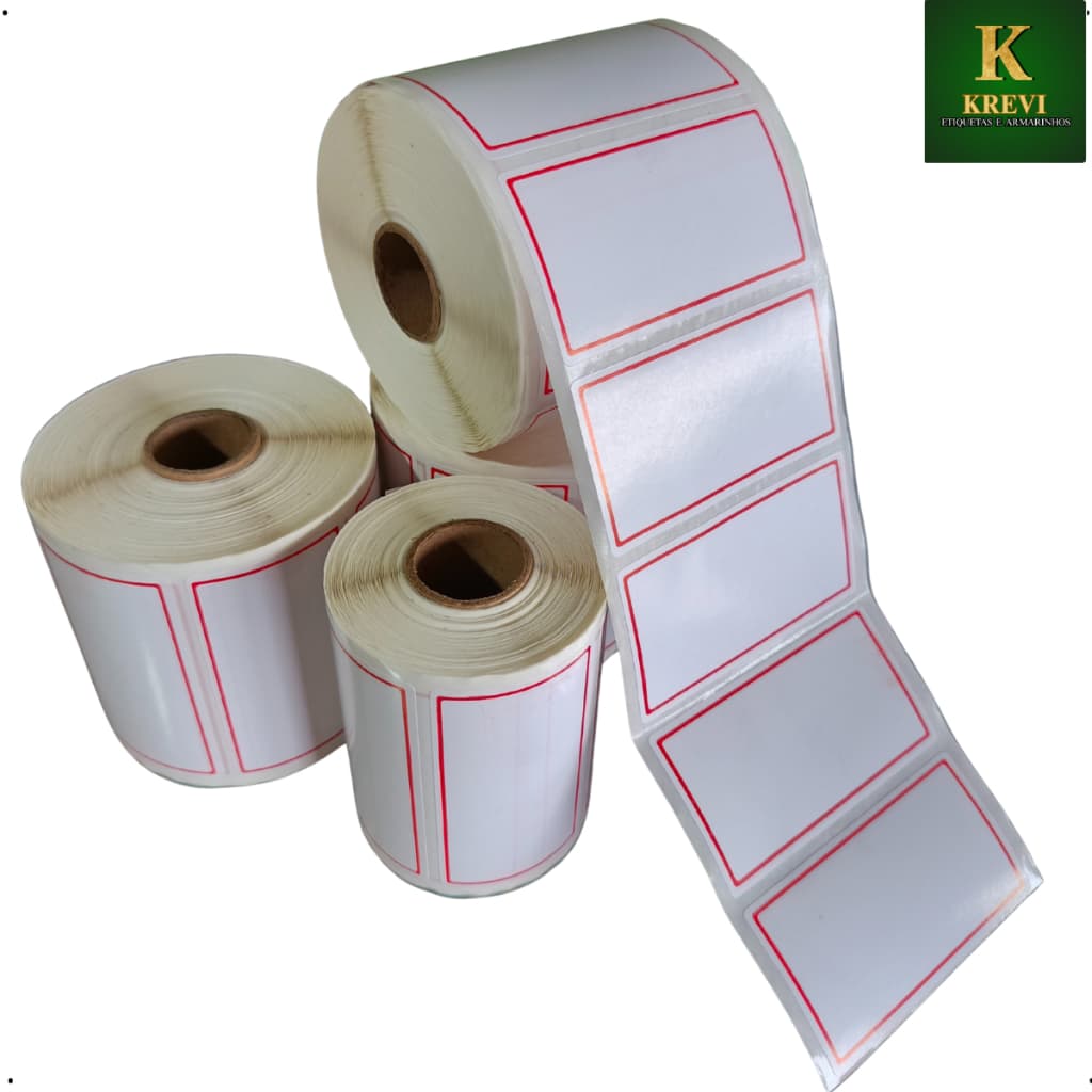 mil Etiqueta Adesiva multiuso para Preço 78X42mm - tarja vermelha fundo branca de preço uso em geral