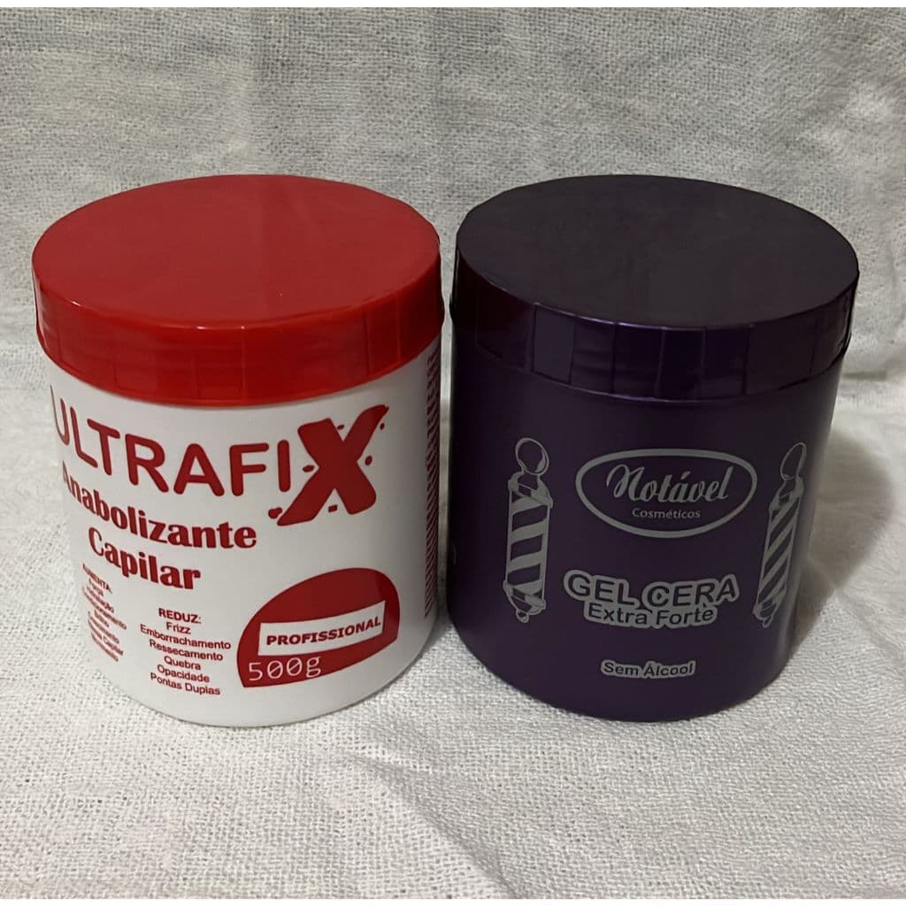 kIT COM 1 GEL CERA NOTÁVEL 500g + 1 MASCARA CAPILAR ULTRAFIX 500g