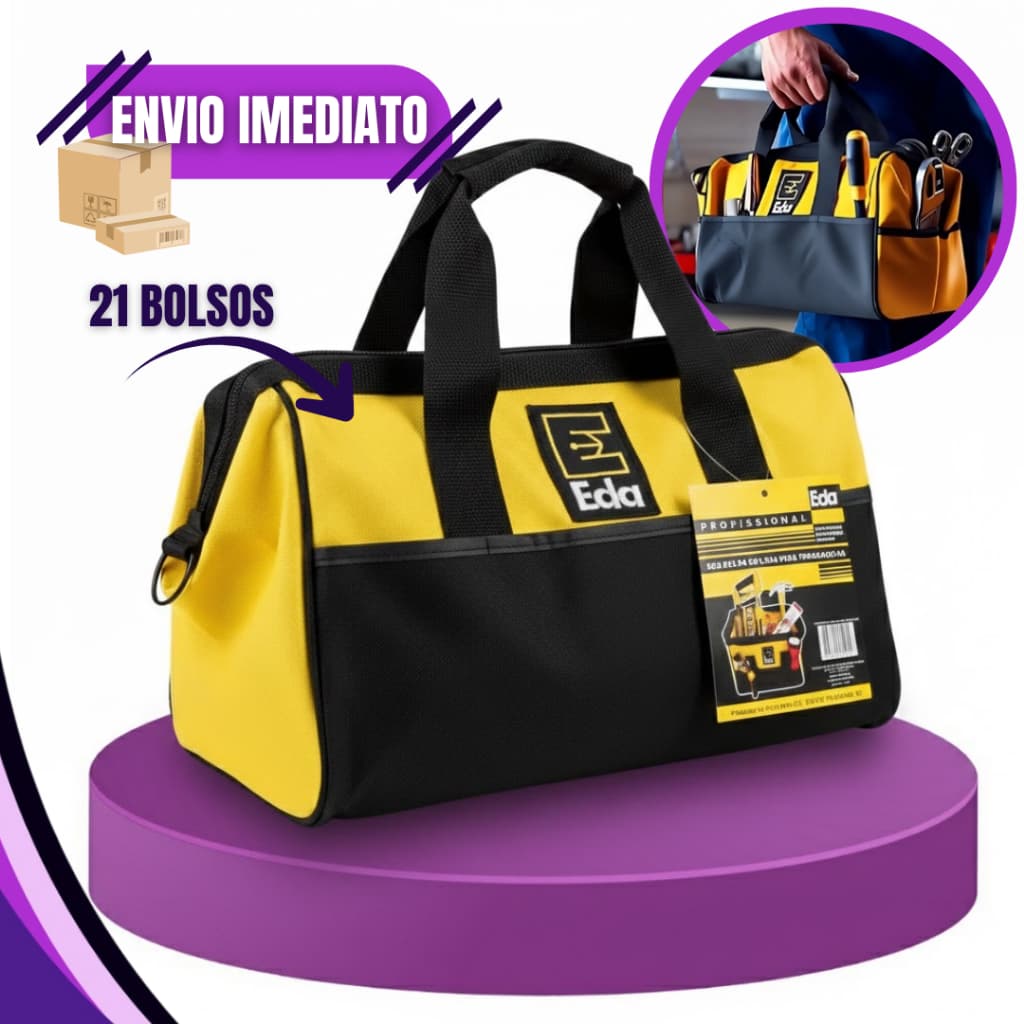 Bolsa de Ferramentas EDA Profissional 21 Bolsos Reforçada para Ferramentas Manuais
