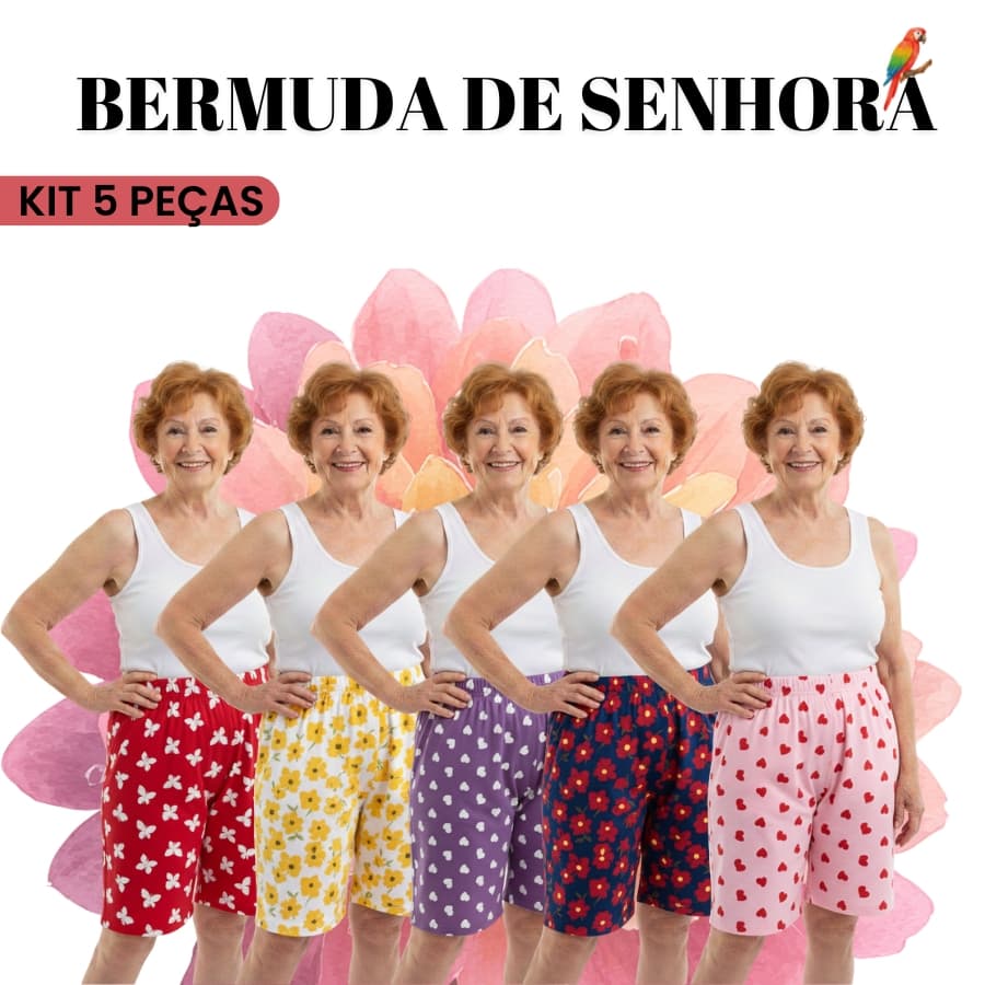 kit 5 Bermuda de Senhora em Malha Fria CÓS alto – Leve, Fresca e Confortável fresquinha uso casual