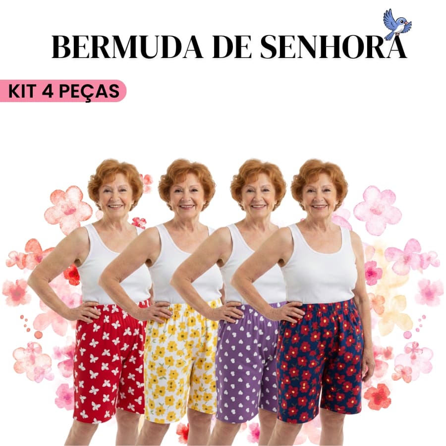 kit 4 Bermuda de Senhora em Malha Fria CÓS alto – Leve, Fresca e Confortável fresquinha uso casual