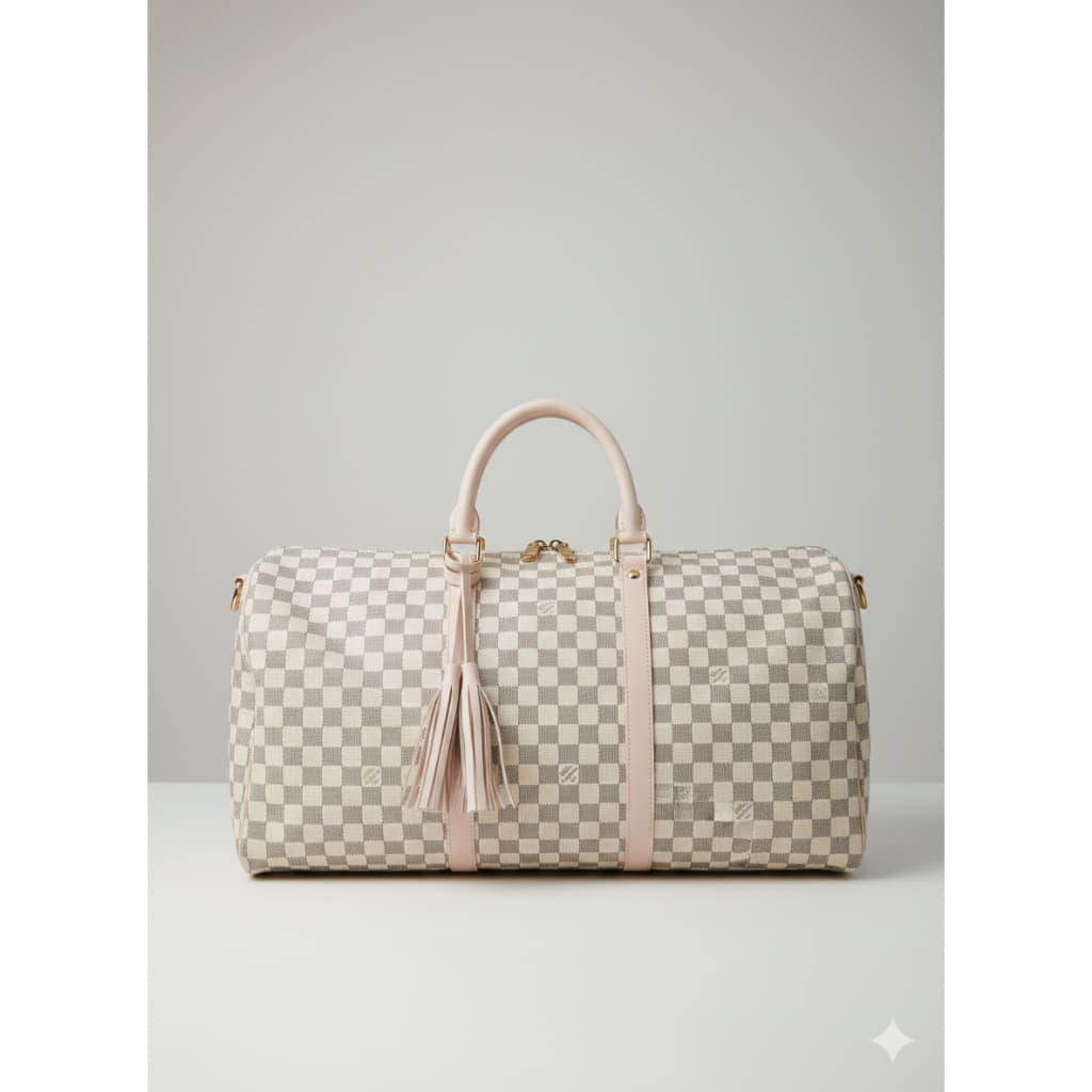 Mala de Mão Feminina, Bolsa de Viagem Xadrez, Bolsa Academia Luxo, Mala Báu Grande, Bolsa Blogueira, Mala Sacola Passeio