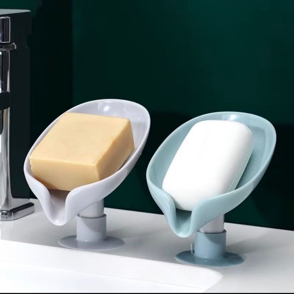 Kit 2 Saboneteira Porta Sabão Sabonete De Banheiro/Pia Com Suporte Ventosa Forma De Folha SZ