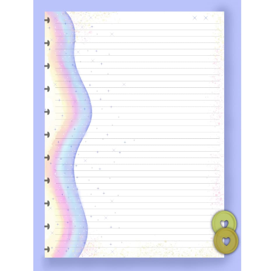 Refil de Folhas Caderno Inteligente / Caderno de Discos - Pautado constelação iris- Vários Tamanhos - Folha Offset 90g