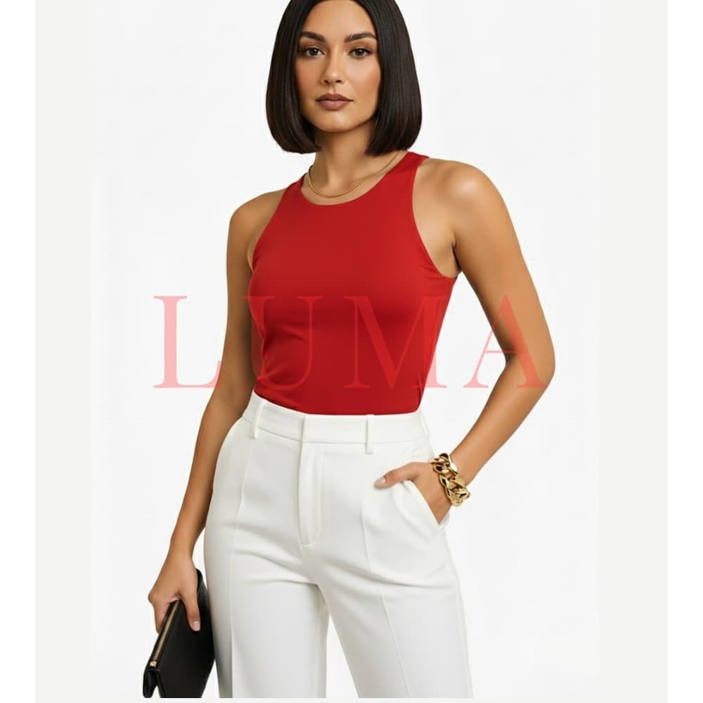 Regata Casual Basica Suplex Premium Duplo forro frente e costa Blusa Feminina Blogueira Tendencia Verão 2026 Copa Marrom