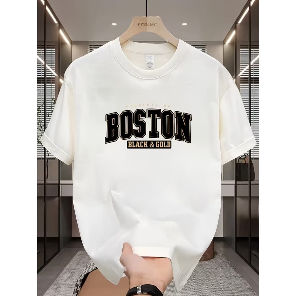 Camiseta Masculina Algodão Premium Estilosa Confortável Boston