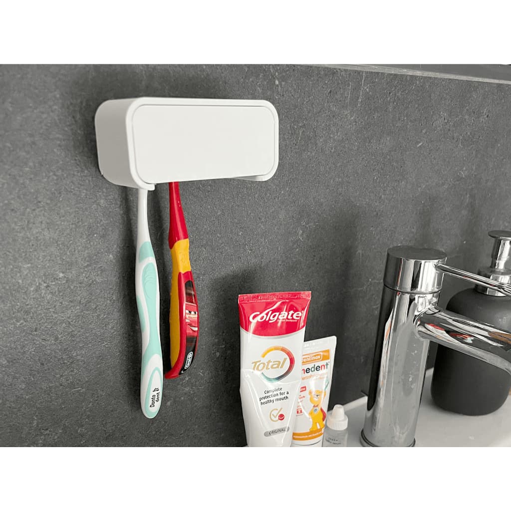 Porta Escovas de Dente de Parede com Tampa Protetora – Design Moderno