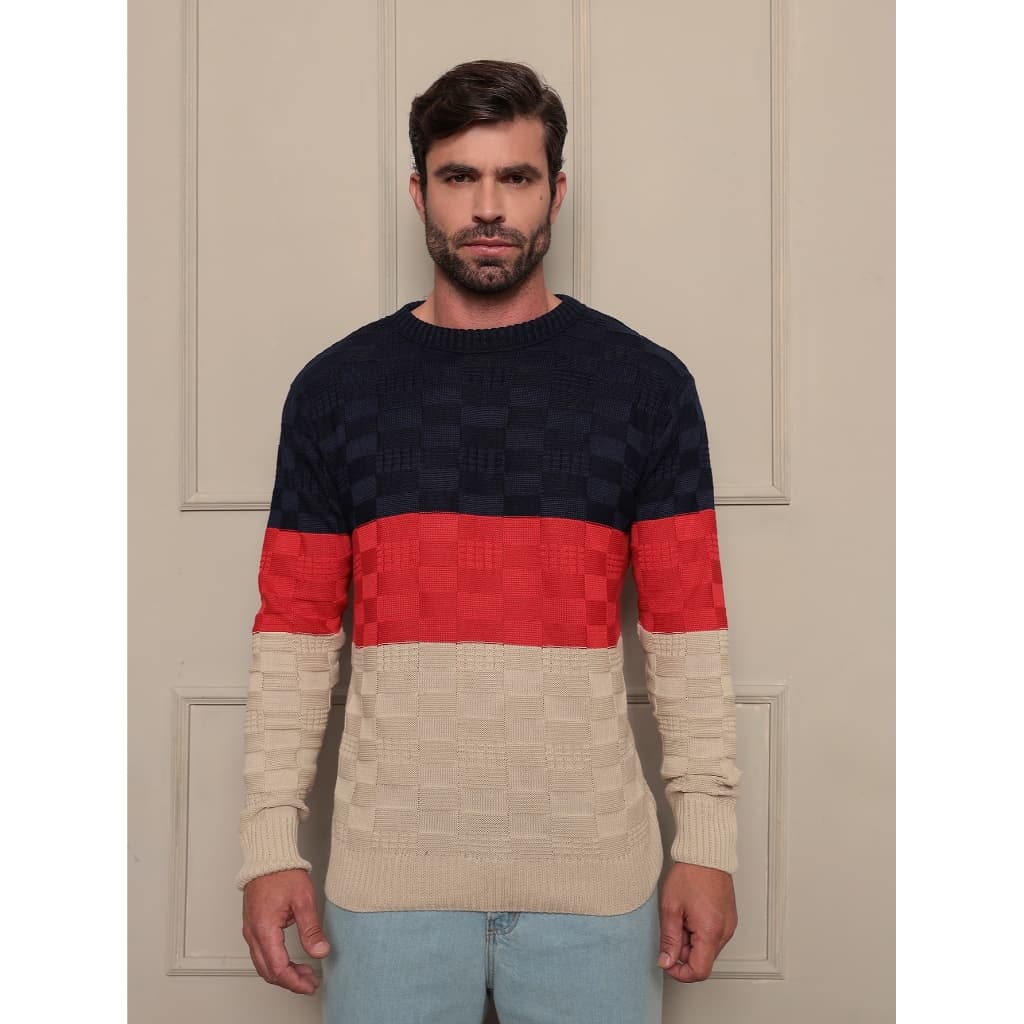 Suéter masculino Premium padrão Passe o inverno com mais estilo e elegância.