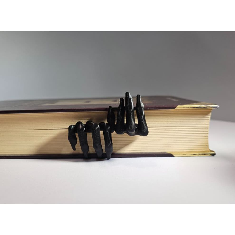 Marcador de Página Mão de Esqueleto Presente Livro Minimalista
