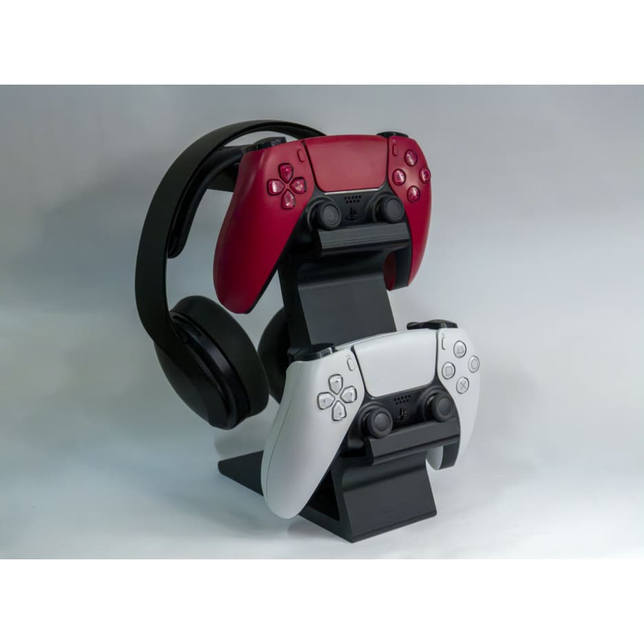Suporte Gamer para 2 Controles e Fone de Ouvido – Organizador de Setup