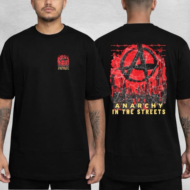 Camiseta Masculina Camisa Anarchy In The Streets 100% Algodão Pima Extra Veste P ao G4