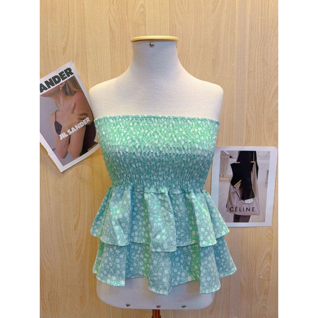 Blusinha Cropped Tomara que Caia Estampado Babadinho