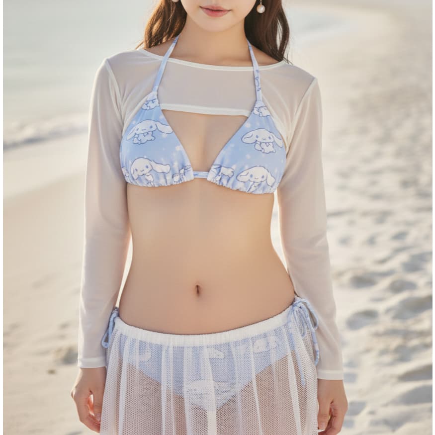 Biquíni Kawaii Cinnamoroll Anime Azul hello kitty Soft y2k egirl bikini y2k estreet lolita sanrio